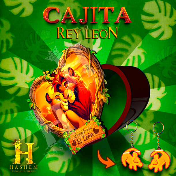 Caja Corazón Rey León