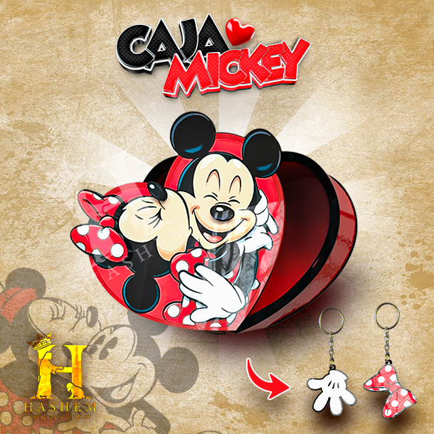 Caja Corazón Mickey y Minnie